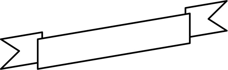 Vector outline of ribbon banner. Great for vintage labels, logo design, retro frames, and text decoration. Editable and clean line art style.