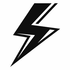 Electric Bolt  Lightning Symbol vector silhouette black design white background