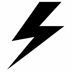 Electric Bolt  Lightning Symbol vector silhouette black design white background