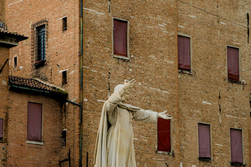The narrow streets of the city of Ferrara (Emilia Romagna, Italy)