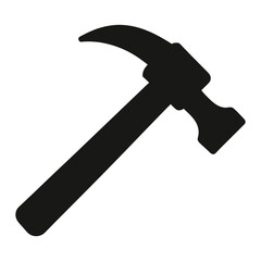 claw hammer silhouette icon white background.