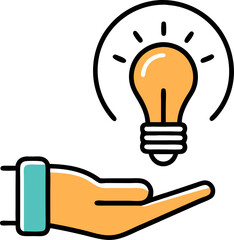 Hand Light bulb Conceptual Vector Illustration
