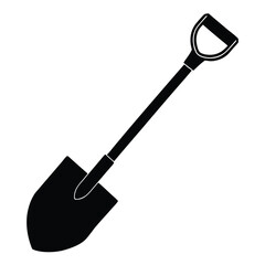 isolated Black vector military folding shovel on white backgroud