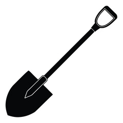 isolated Black vector military folding shovel on white backgroud