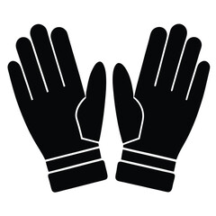 isolated Black vector military gloves on white background