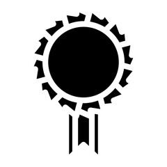 Winning Ribbon Vector Glyph Icon Design