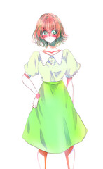 怒っている女性　赤面