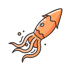 squid icon, squid vector illustration-simple illustration of squid, perfect for squid logos and icons