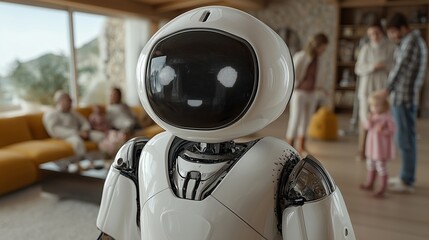 Friendly Robot in Family Living Room
