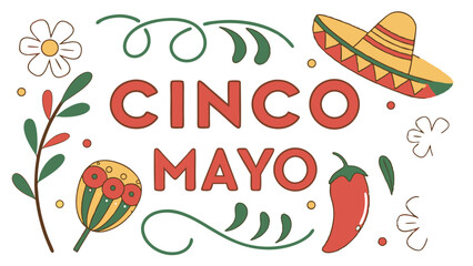 cinco de mayo holiday flyer or banner for mexican