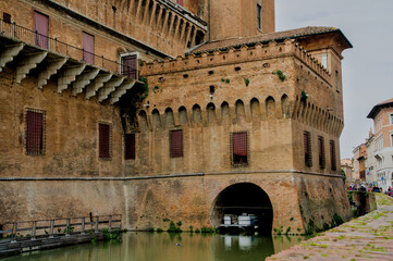 The narrow streets of the city of Ferrara (Emilia Romagna, Italy)