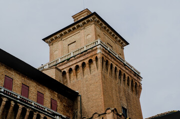 The narrow streets of the city of Ferrara (Emilia Romagna, Italy)