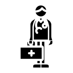 Paramedic Vector Glyph Icon Design