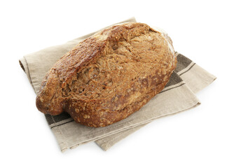 One fresh loaf of bread isolated on white
