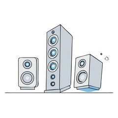 surround sound speakers icon, surround sound speakers vector illustration-simple illustration of surround sound speakers, perfect for surround sound speakers logos and icons
