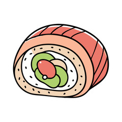 sushi roll icon, sushi roll vector illustration-simple illustration of sushi roll, perfect for sushi roll logos and icons