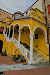 The narrow streets of the city of Ferrara (Emilia Romagna, Italy)