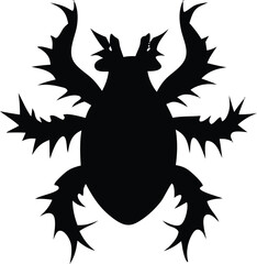 This vector illustration shows a black deer head silhouette, a wild animal symbol with an artistic design