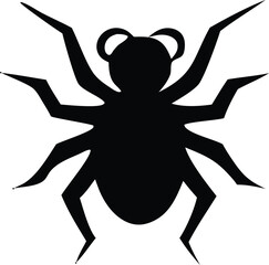 Black spider vector illustration, a creepy arachnid silhouette