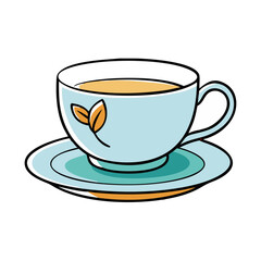 tea cup with saucer icon, tea cup with saucer vector illustration-simple illustration of tea cup with saucer, perfect for tea cup with saucer logos and icons