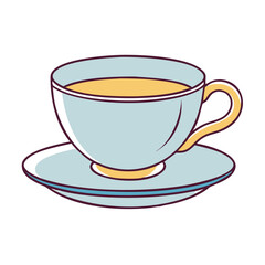 tea cup with saucer icon, tea cup with saucer vector illustration-simple illustration of tea cup with saucer, perfect for tea cup with saucer logos and icons