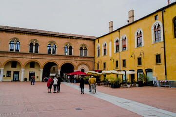 The narrow streets of the city of Ferrara (Emilia Romagna, Italy)