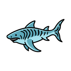 tiger shark icon, tiger shark vector illustration-simple illustration of tiger shark, perfect for tiger shark logos and icons