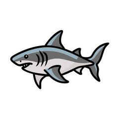 tiger shark icon, tiger shark vector illustration-simple illustration of tiger shark, perfect for tiger shark logos and icons