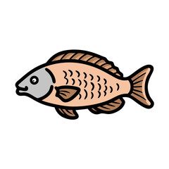 tilapia icon, tilapia vector illustration-simple illustration of tilapia, perfect for tilapia logos and icons