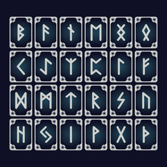Runes, ancient Germanic writing, rune stone, fortune-telling cards. Prediction. Fate. Belief.  Alphabet . Symbols.