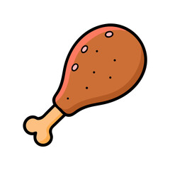 turkey leg icon, turkey leg vector illustration-simple illustration of turkey leg, perfect for turkey leg logos and icons