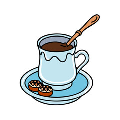 turkish coffee icon, turkish coffee vector illustration-simple illustration of turkish coffee, perfect for turkish coffee logos and icons