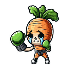 Obraz premium Sad Carrot Boxer Illustration