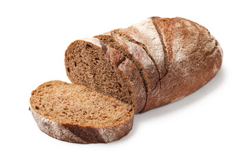 Pieces of fresh bread isolated on white