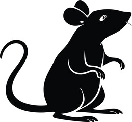 Obraz premium A cute cartoon mouse vector illustration depicts a funny rodent character with a tail and cheese