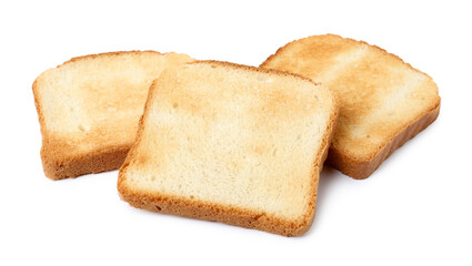 Pieces of fresh toast bread isolated on white