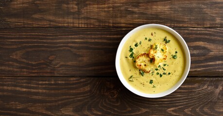 Diet cauliflower cheese soup