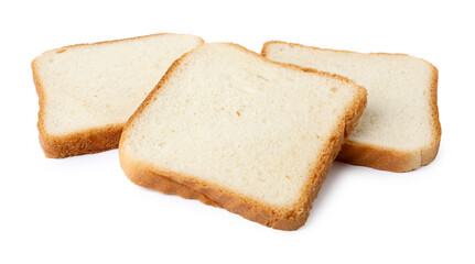 Piece of fresh toast bread isolated on white