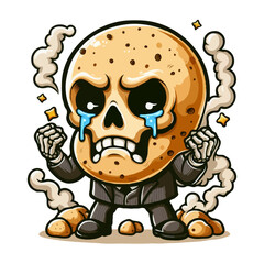 Anxious Potato Skull Character