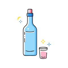 vodka bottle icon, vodka bottle vector illustration-simple illustration of vodka bottle, perfect for vodka bottle logos and icons