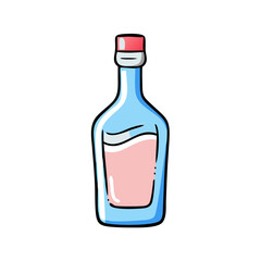 vodka bottle icon, vodka bottle vector illustration-simple illustration of vodka bottle, perfect for vodka bottle logos and icons