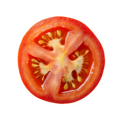 Vibrant red tomato slice macro shot fresh juicy food photography