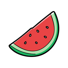 watermelon slice icon, watermelon slice vector illustration-simple illustration of watermelon slice, perfect for watermelon slice logos and icons