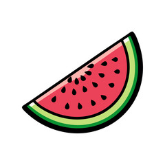 watermelon slice icon, watermelon slice vector illustration-simple illustration of watermelon slice, perfect for watermelon slice logos and icons