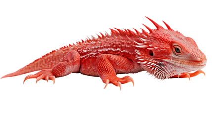 Isolated Realistic Photo of a Red Bearded Dragon with Detailed Texture