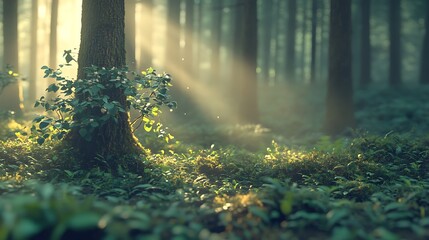 Obraz premium morning in the forest
