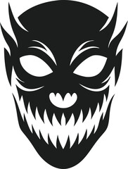 Terrifying Halloween Mask Vector with Sharp Teeth