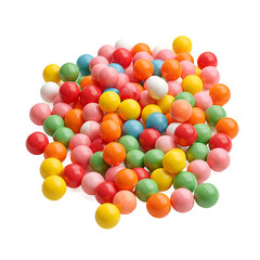 Obraz premium A pile of multicolored gumballs glossy and bright centered and isolated