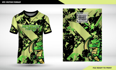 Background for sports jersey, soccer jersey, running jersey, racing jersey, black and green pattern.