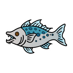 wolf fish icon, wolf fish vector illustration-simple illustration of wolf fish, perfect for wolf fish logos and icons